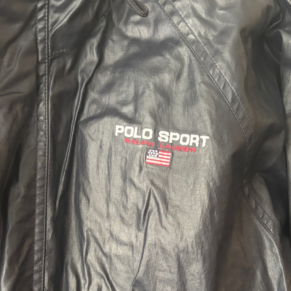 Vintage Polo by Ralph Lauren Men's blue Black and Orange Raincoat size large - Picture 2 of 8